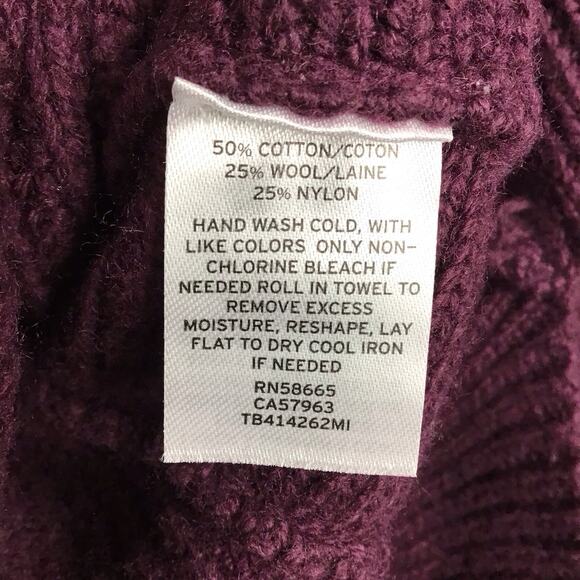 Treasure & Bond Women’s Large Purple Chunky Knit Mock Neck Sweater - Picture 5 of 14